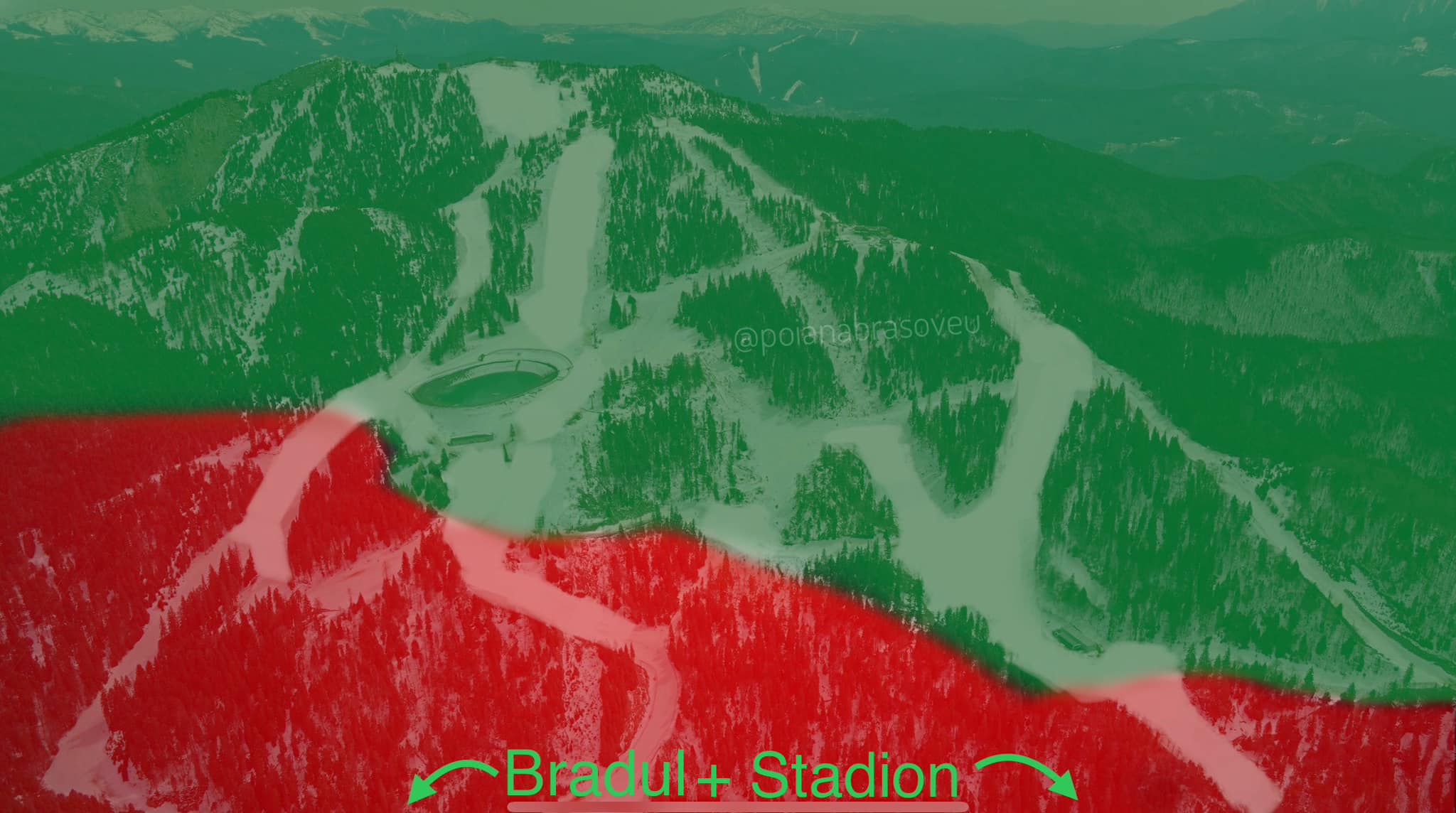 poiana brasov ski slopes aerial