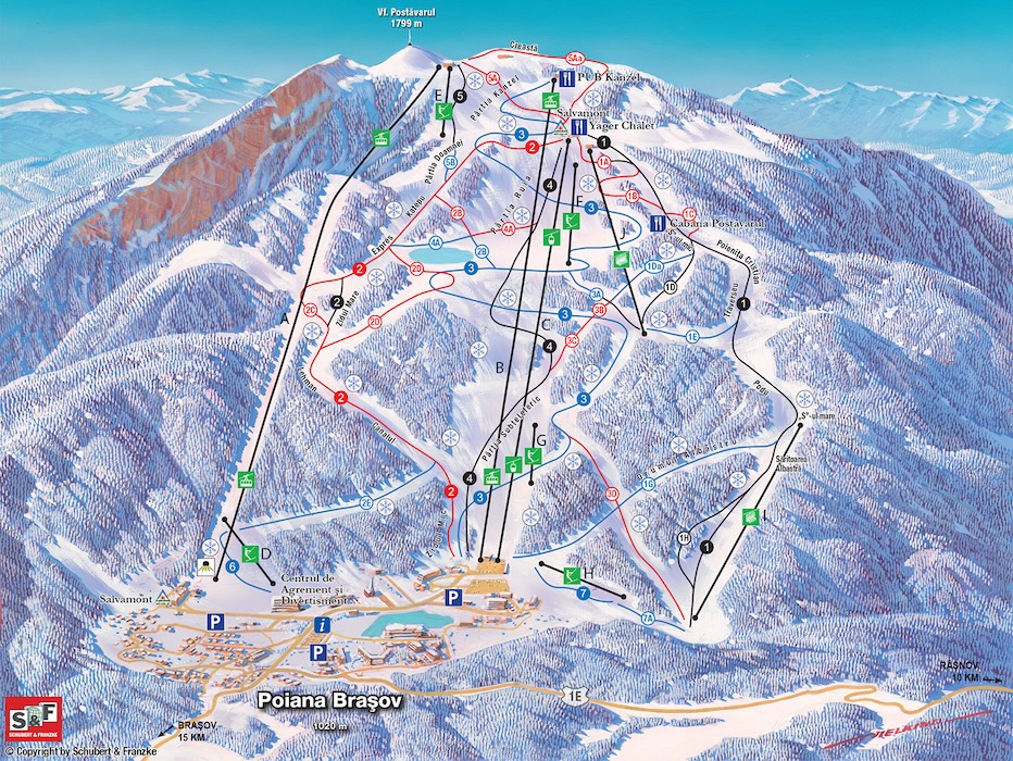Poiana Brasov ski slopes map